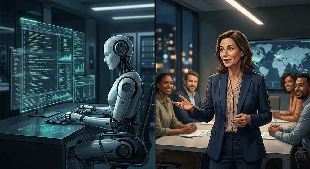 AI job displacement — human judgment remains essential alongside artificial intelligence