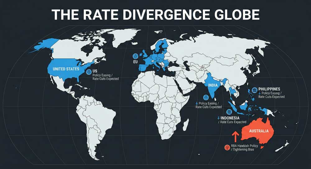 5 Powerful Reasons BlackRock's Bond Market Strategy Warns of US Labor Market Weakness in 2026 4 BlackRock bond market strategy global rate divergence Australia RBA hawkish 2026