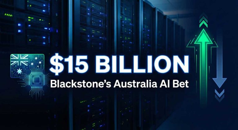 Blackstone AI investment Australia data center infrastructure with NVIDIA GPU servers and digital technology