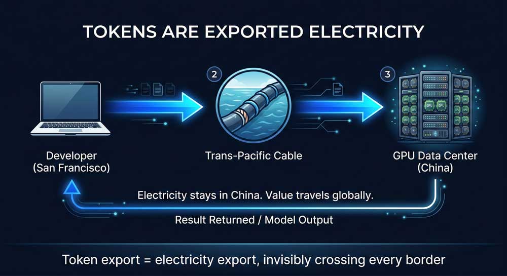 Chinese AI Models: 7 Powerful Ways They're Dominating the Global Developer Market in 2026 3 Chinese AI models export electricity value globally through trans-Pacific API token infrastructure