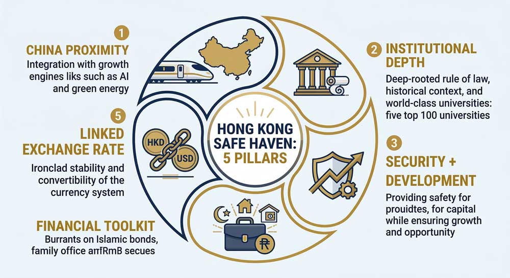 Hong Kong safe haven 5 strategic advantages infographic 2026
