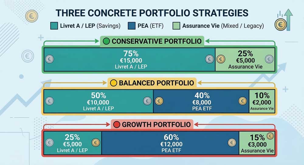 3 portfolio strategies to invest 20000 euros by risk profile 2026
