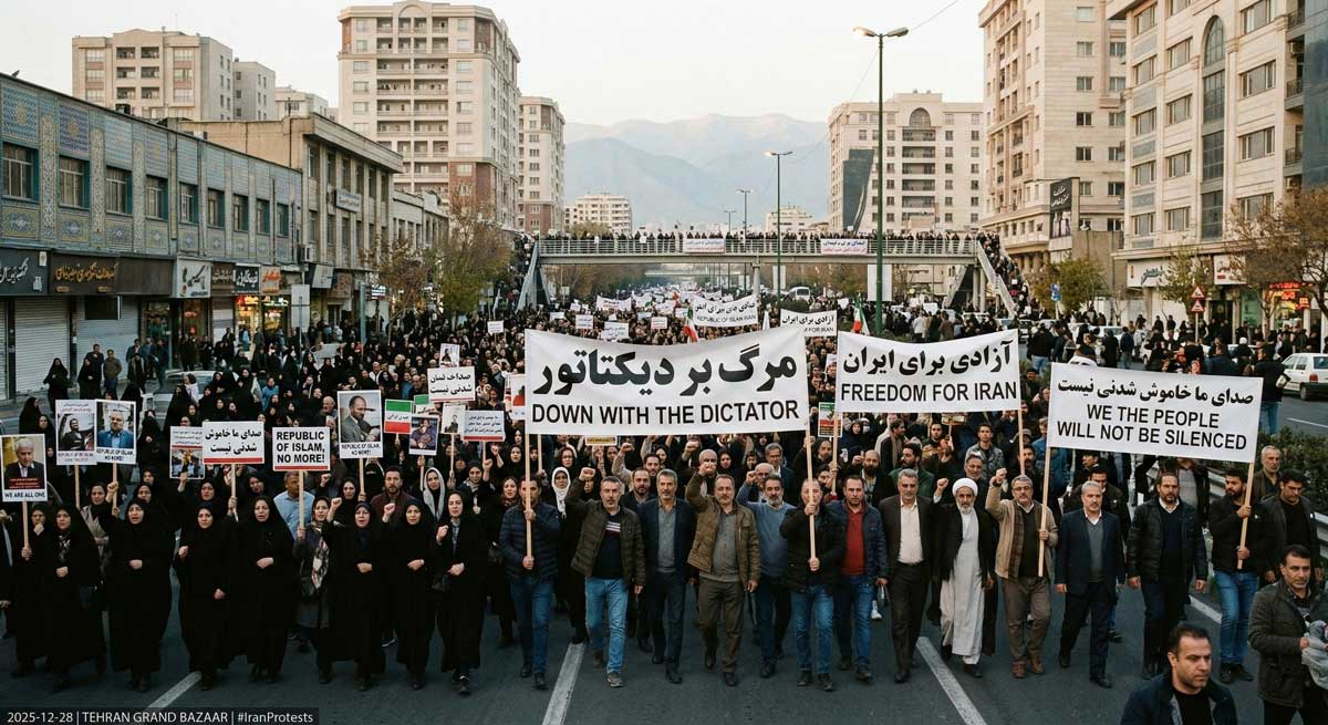 Iran internal collapse - mass protests in Tehran amid currency crisis 2026