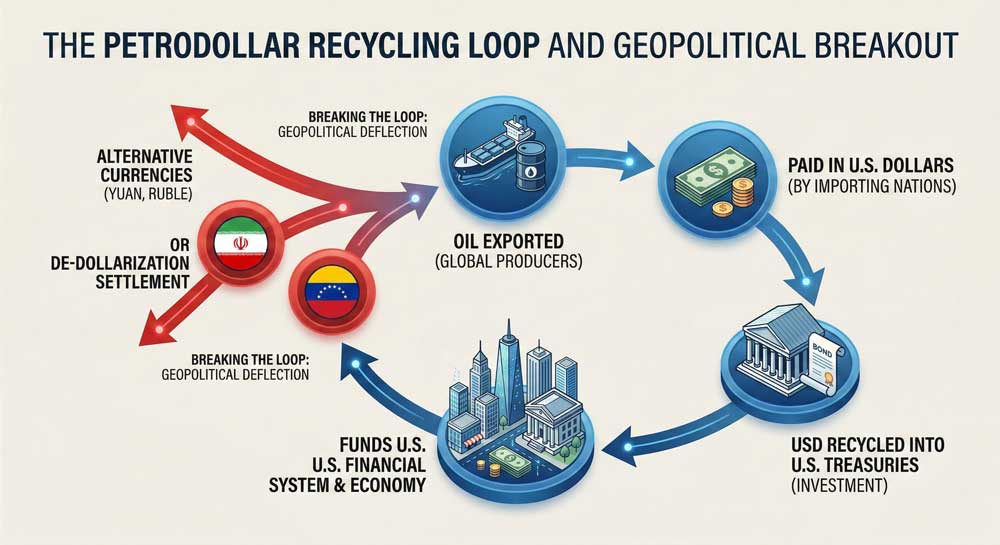 Petrodollar system Iran Venezuela oil trade yuan ruble Iran oil crisis impact