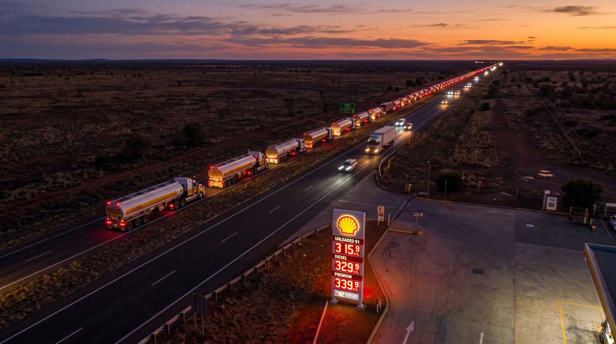 Australia fuel crisis diesel trucks highway supply chain disruption 2026