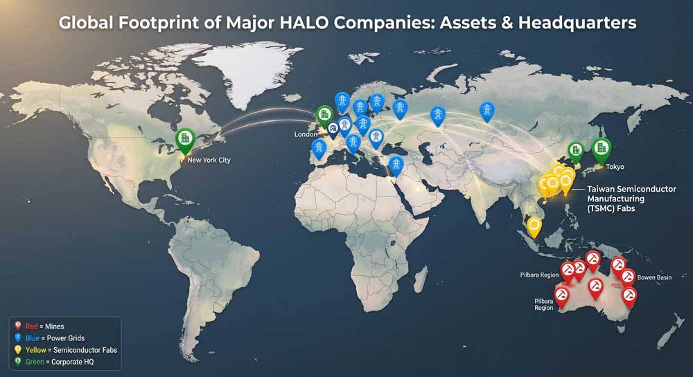 HALO investing global heavy asset companies map