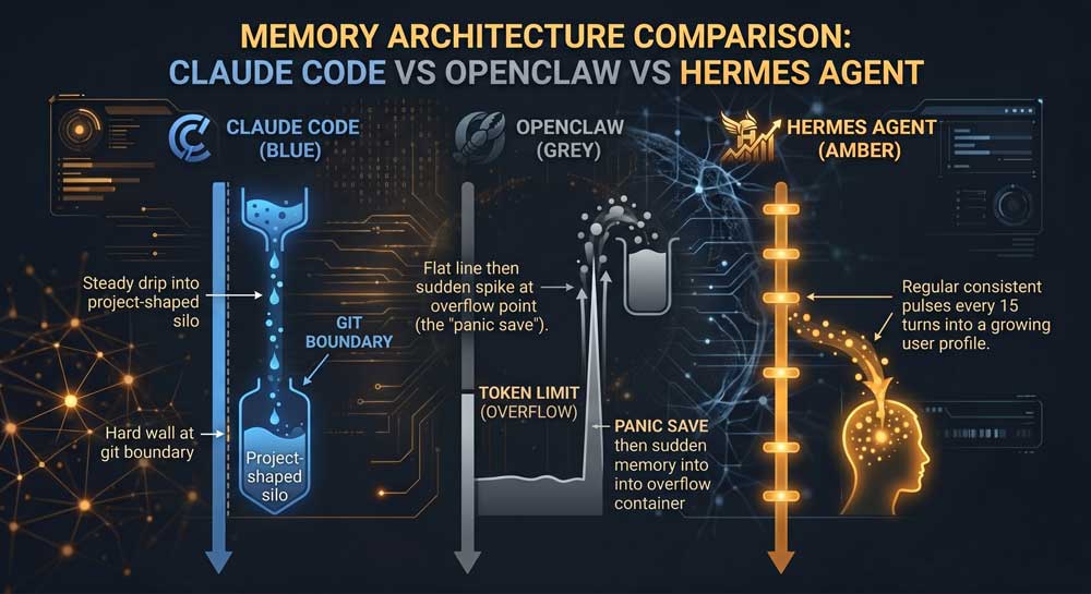 7 Secrets Why Hermes Agent Crushed OpenClaw: An Explosive 2026 Review 3 Hermes Agent proactive memory system compared to OpenClaw and Claude Code memory triggers