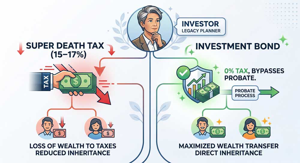Investment Bonds Australia estate planning bypassing super death tax for adult children