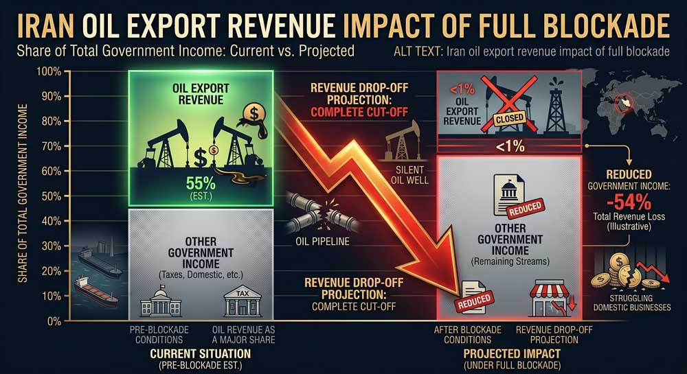Iran oil export revenue impact of full blockade