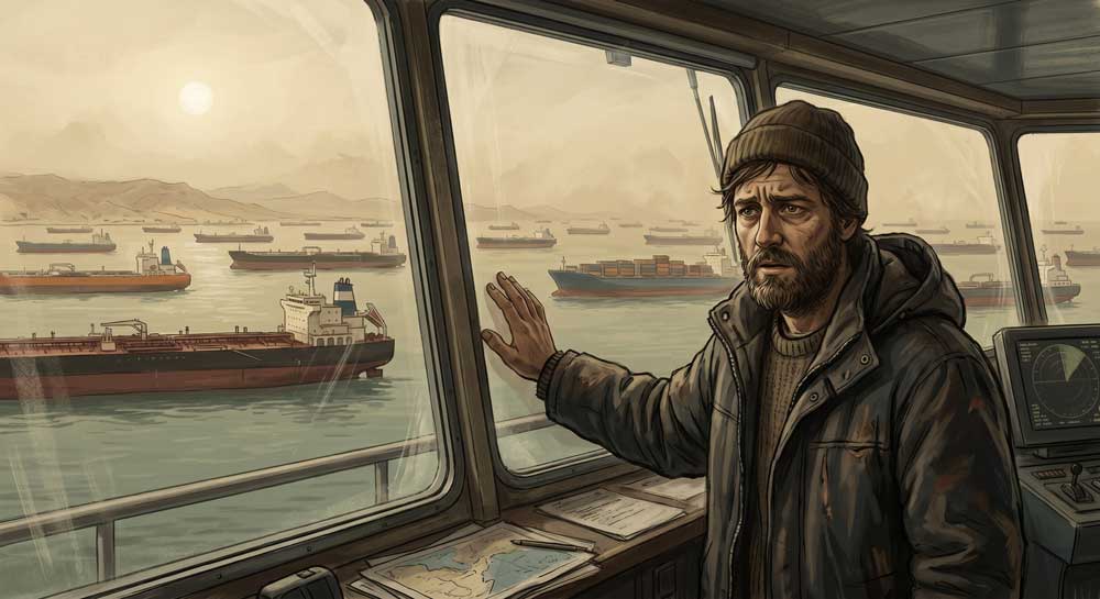 Seafarers stranded during the Strait of Hormuz shipping crisis