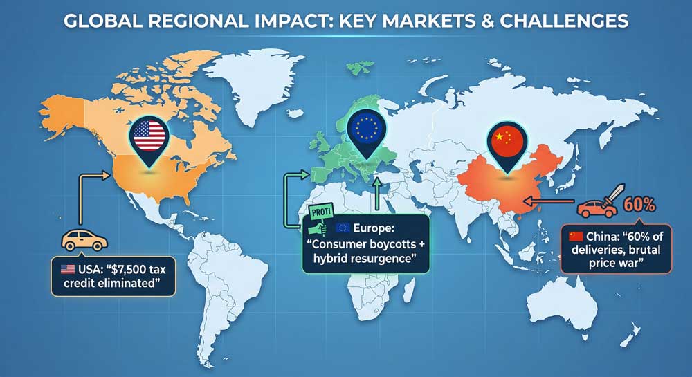 Tesla Inventory Crisis: 5 Shocking Reasons Why Buyers Win in 2026 3 Tesla inventory crisis global market pressure map 2026