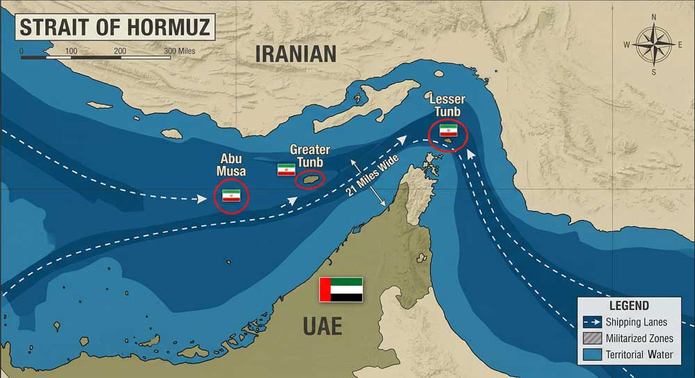 3 Secret Motives Behind the Dangerous UAE Strategy Against Iran in 2026 4 Three islands Abu Musa Greater Tunb Lesser Tunb — UAE strategy against Iran territorial dispute map
