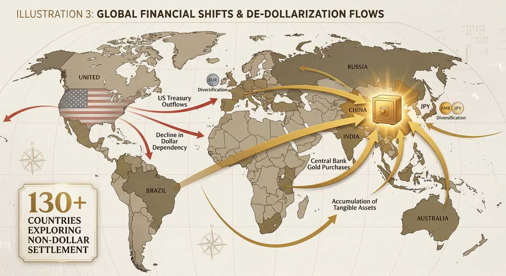 7 Explosive Facts: The $39 Trillion US National Debt and Gold Reserves Crisis Reshaping Global Finance 4 US national debt and gold reserves shift — global capital flows away from US Treasuries toward gold and RMB assets