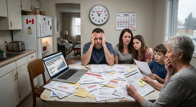 Canada bankruptcy rate 2026 — Canadian family under financial stress