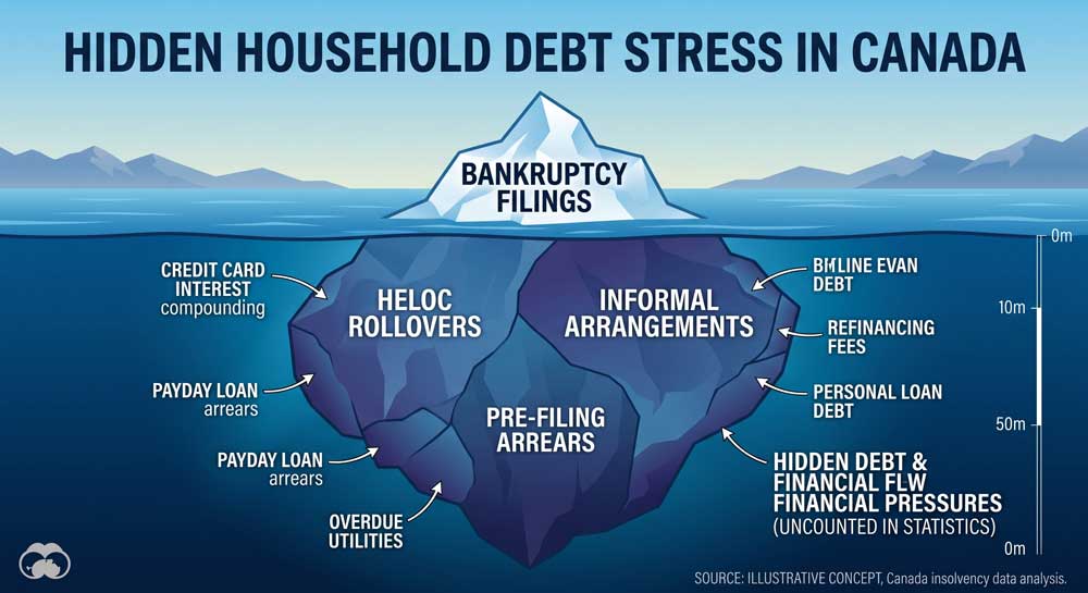 Hidden household debt stress Canada beyond insolvency statistics