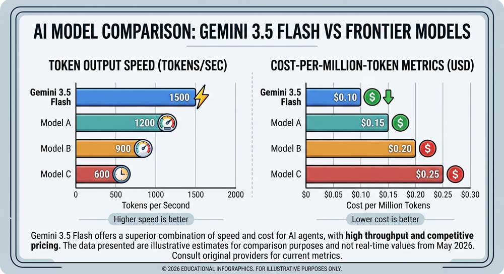 Google AI Agents Dominate I/O 2026: 5 Breakthroughs That Change Everything 2 Gemini 3.5 Flash speed and cost comparison for Google AI agents