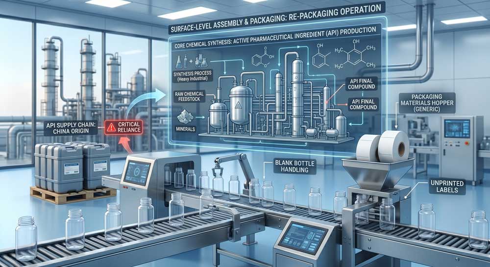 Active pharmaceutical ingredients and manufacturing supply chain reliance