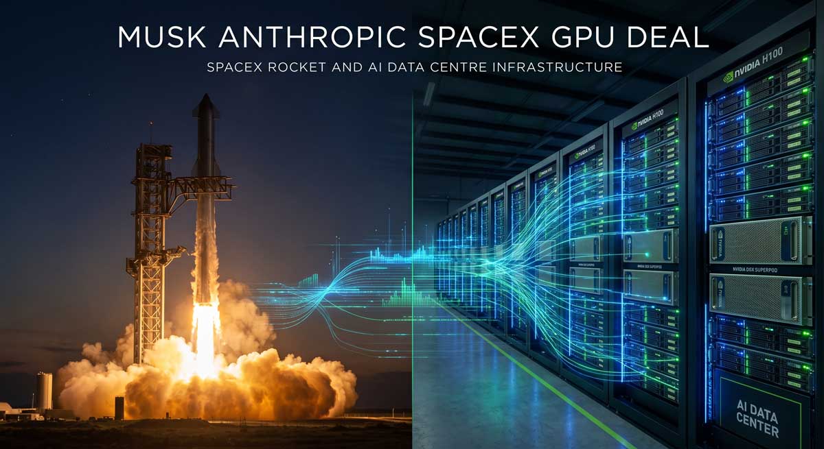 Musk Anthropic SpaceX GPU deal — SpaceX rocket and AI data centre infrastructure