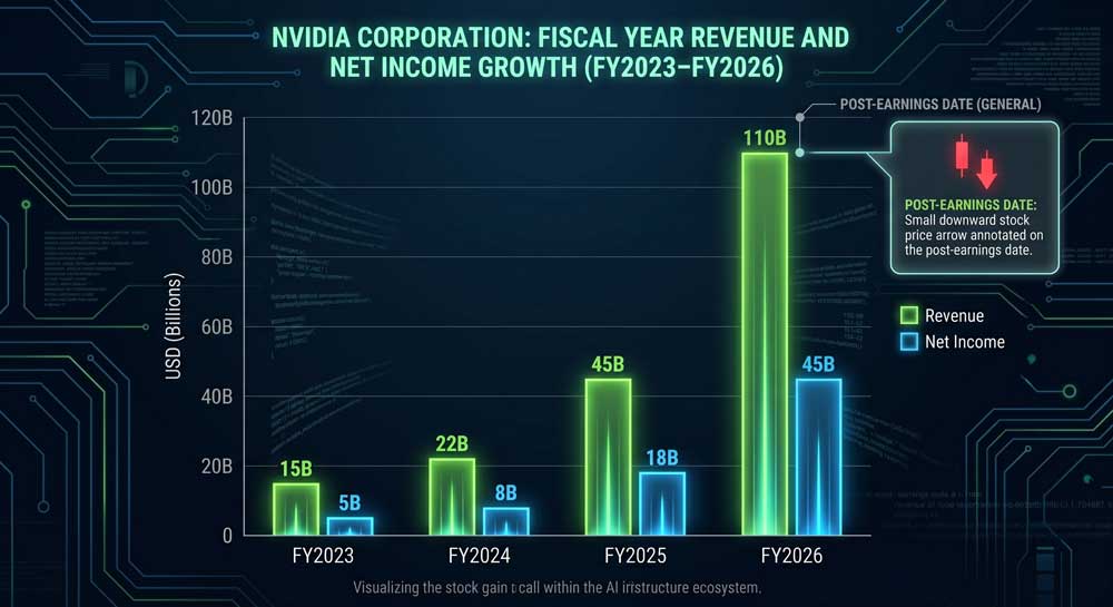 Nvidia fiscal 2026 revenue net income growth chart
