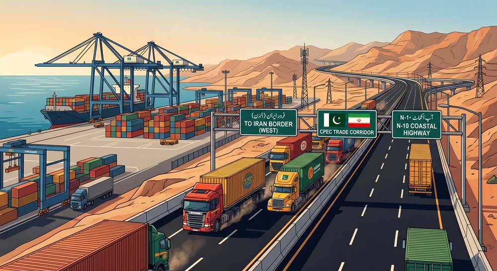 Gwadar Port Pakistan Iran overland trade corridor CPEC route