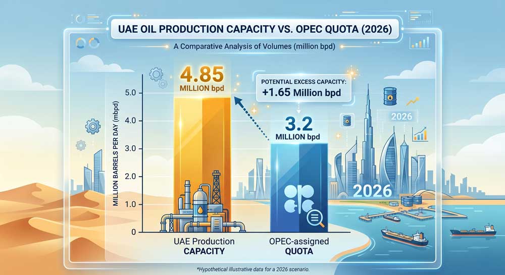 UAE oil production capacity vs OPEC quota 2026