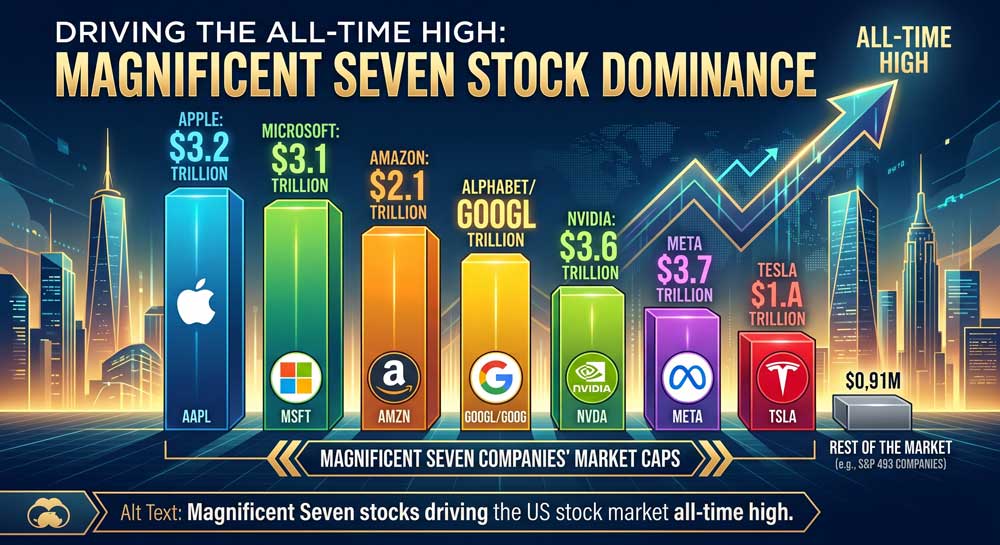 Magnificent Seven stocks driving the US stock market all-time high