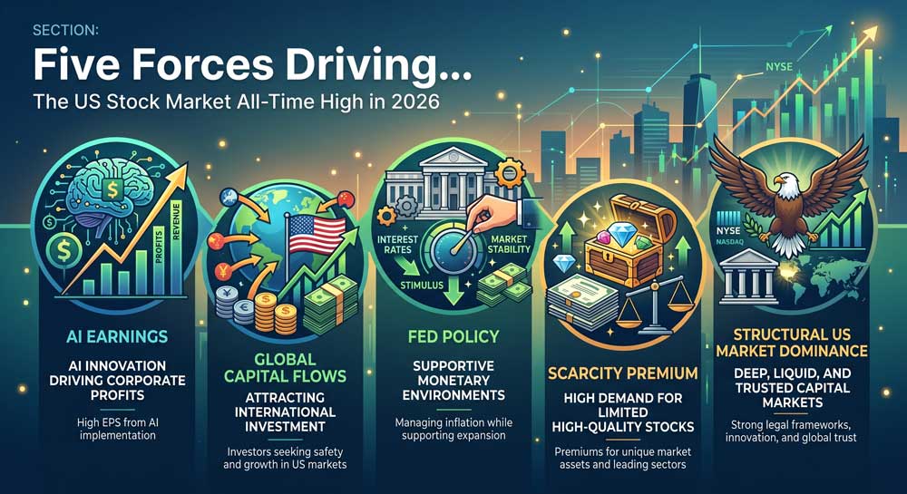 Five key forces behind the US stock market all-time high in 2026